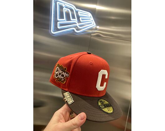 Kšiltovka New Era - MLB Visor Clip 59FIFTY - Chicago Cubs - Rust / Brown
