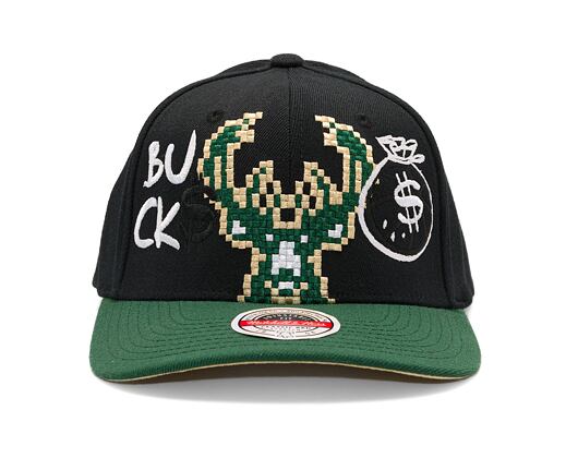 Kšiltovka Adam Wave - Custom NBA Money Bag - Milwaukee Bucks - Black/Green