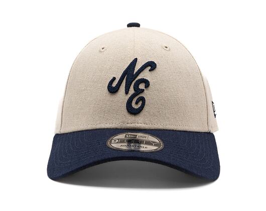 Kšiltovka New Era - Branded Linen 9FORTY - Stone / Navy