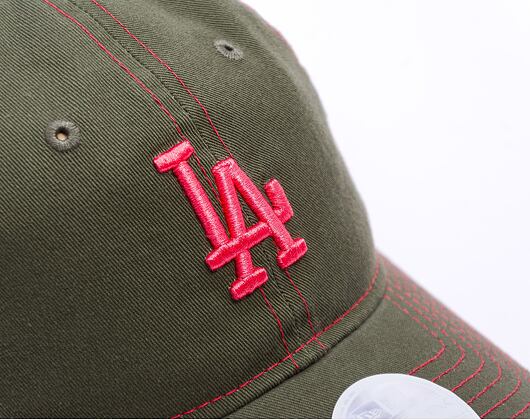 Dámská Kšiltovka New Era - MLB Contrast Stitch 9TWENTY - LA Dodgers - New Olive / Coral