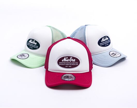 Kšiltovka New Era - Branded Oval Foam Patch 9FORTY Trucker - White / Cherry