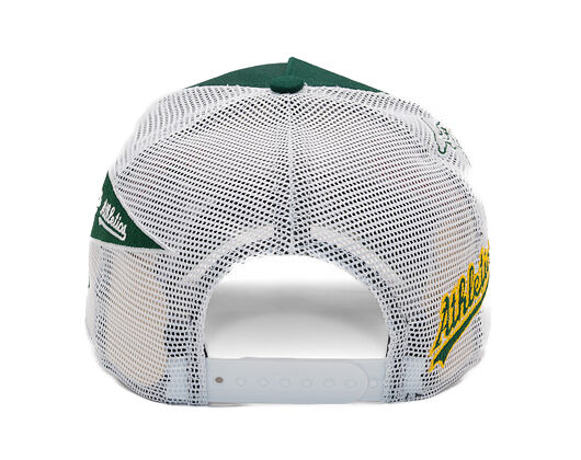 Kšiltovka New Era - MLB Mesh Patch 9FORTY Trucker - Oakland Athletics - Dark Green