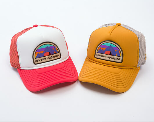 Dětská Kšiltovka New Era - Branded Adventure Patch 9FORTY Trucker - Coral / White
