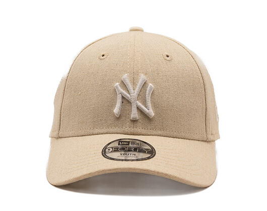 Dětská Kšiltovka New Era - MLB Linen 9FORTY - NY Yankees - Stone / White