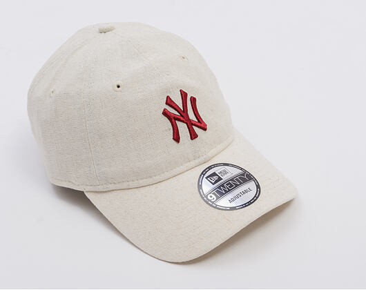 Kšiltovka New Era - MLB Linen 9TWENTY - NY Yankees - Stone / Cherry