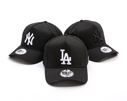 Kšiltovka New Era - MLB League Essential 9FORTY A-Frame - LA Dodgers - Black / White