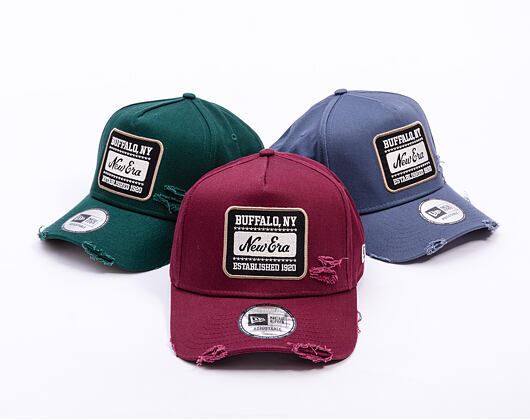 Kšiltovka New Era - Buffalo Distressed Patch 9FORTY A-Frame - Burgundy