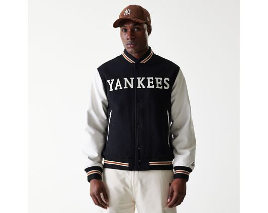 Bunda New Era - MLB Wordmark Varsity Jacket - NY Yankees - Black