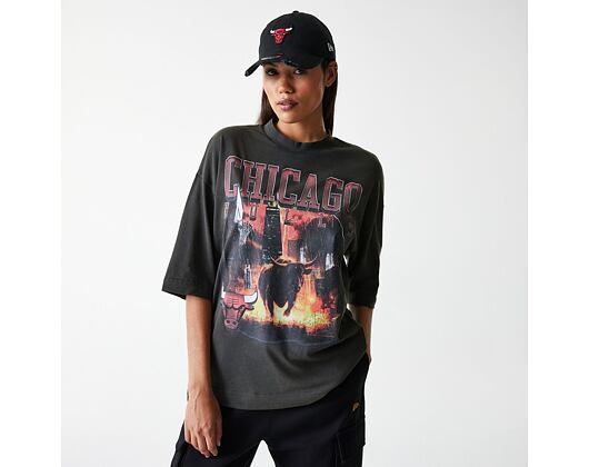 Triko New Era - NBA Washed Graphic Tee - Chicago Bulls - Black