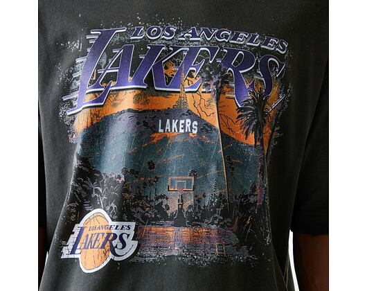 Triko New Era - NBA Washed Graphic Tee - LA Lakers - Black