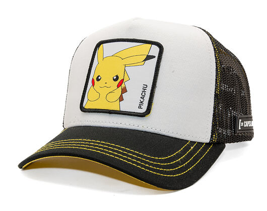 Kšiltovka Capslab - Pokémon Trucker - Pikachu - Black / White
