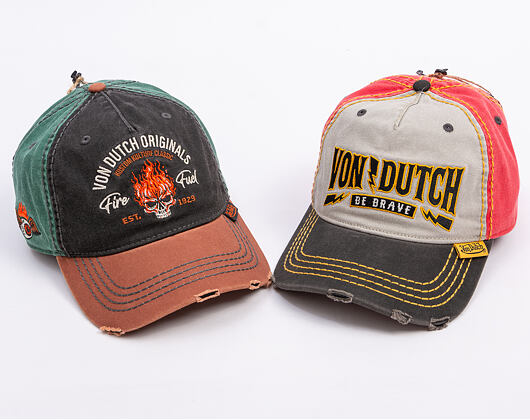 Kšiltovka Von Dutch - Trucker - Washed Black/Grey/Red