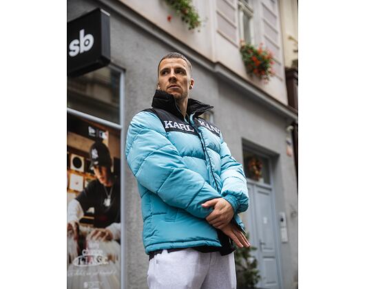 Péřová Bunda Karl Kani - Retro Essential Puffer Jacket - Blue