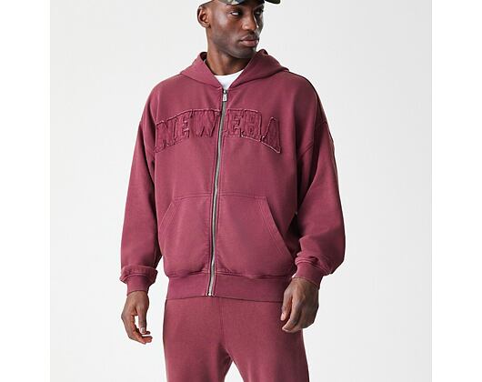 Sweatshirt New Era - Branded Washed Full-Zip Hoody - Burgundy