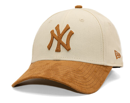 Womens Cap New Era - MLB Faux Suede 9FORTY - NY Yankees - Cream / Camel