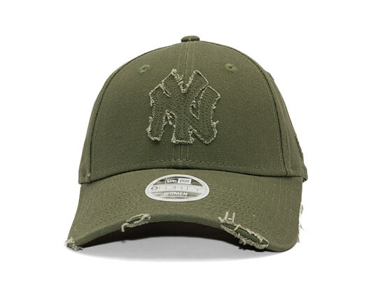 Womens Cap New Era - MLB Womens Distressed 9FORTY - NY Yankees - Rifle Green