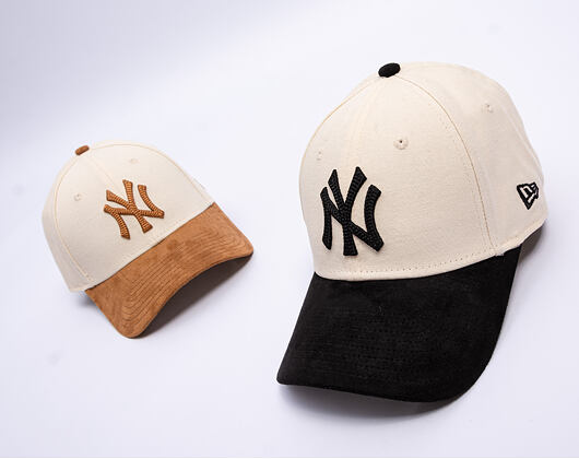 Womens Cap New Era - MLB Faux Suede 9FORTY - NY Yankees - Cream / Black