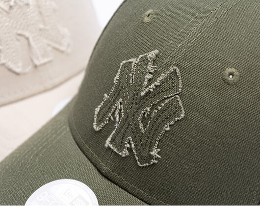 Womens Cap New Era - MLB Womens Distressed 9FORTY - NY Yankees - Rifle Green