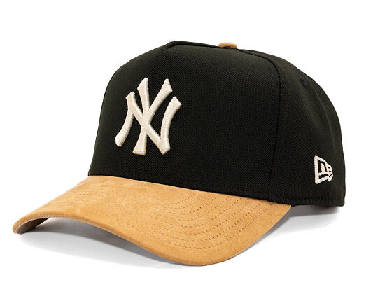 Cap New Era - MLB Suede Visor 9FORTY A-Frame - NY Yankees - Black / Camel