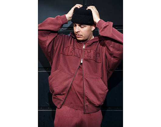 Sweatshirt New Era - Branded Washed Full-Zip Hoody - Burgundy