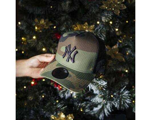 Cap New Era - MLB Clean Trucker 9FORTY Trucker - NY Yankees - Woodland Camo / Black
