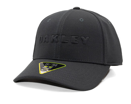 Oakley Cap - Bark Embossed Hat - Pitch Black/Flame Red