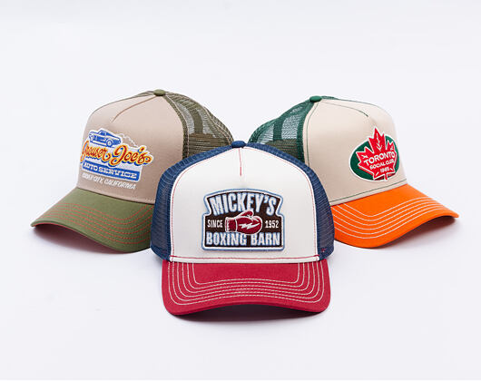 Kšiltovka Stetson - Trucker Cap Boxing Barn - Red / Offwhite