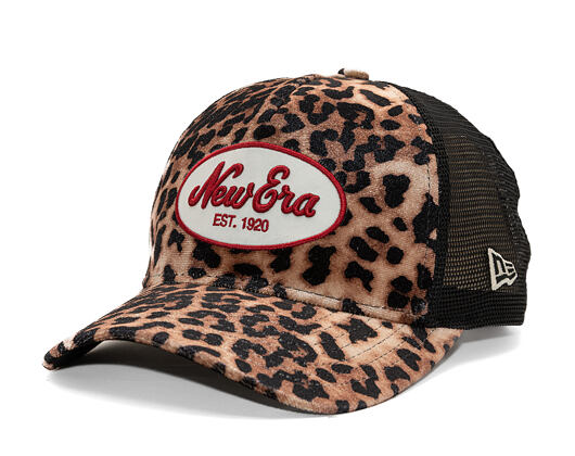 Womens Cap New Era - Branded Leopard 9FORTY M-CROWN Trucker - Camel