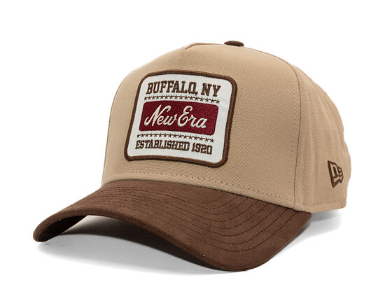 Cap New Era - Branded Suede Patch 9FORTY A-Frame - Camel