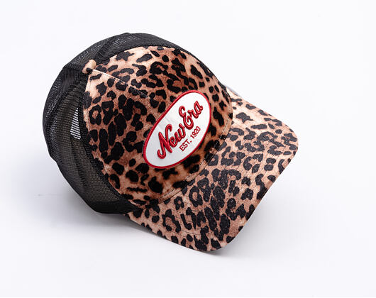 Womens Cap New Era - Branded Leopard 9FORTY M-CROWN Trucker - Camel