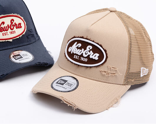 Cap New Era - Branded Oval Canvas Distress 9FORTY Trucker - Camel
