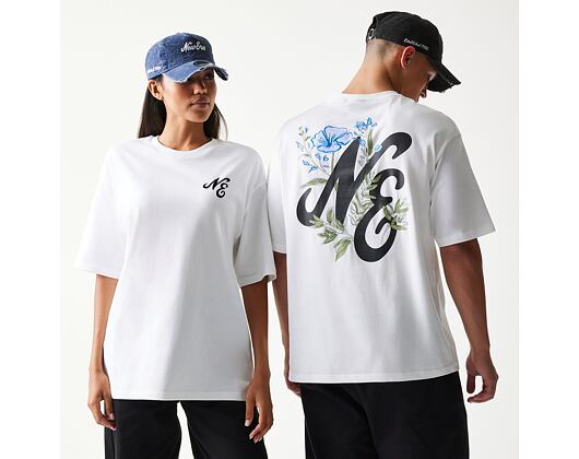 Tee New Era - Floral Graphic Oversized Tee - White