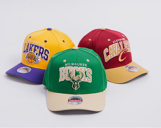 Cap Mitchell & Ness - NBA Team Arch Snapback - Milwaukee Bucks - Green / Beige