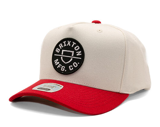 Cap Brixton - Crest MP Snapback - Off White/Rush