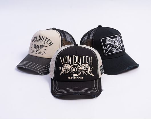 Cap Von Dutch - Trucker - Eye Out Side Patch Black/White
