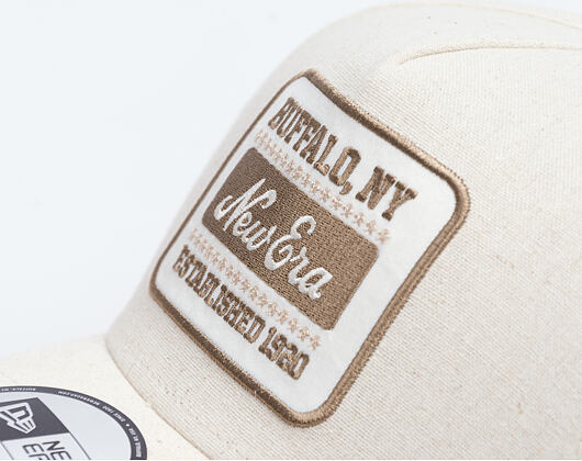 Cap New Era - Branded Buffalo Patch Linen 9FORTY A-Frame - Stone