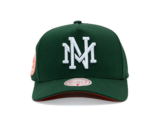 Cap Mitchell & Ness  - Branded Emerald Slam Pro Pinch Snapback - Green/Orange