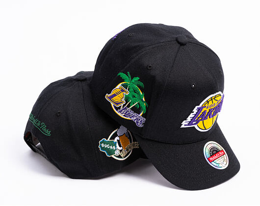 Cap Mitchell & Ness  - NBA Classic Red Snapback Custom Patch - Los Angeles Lakers - Black
