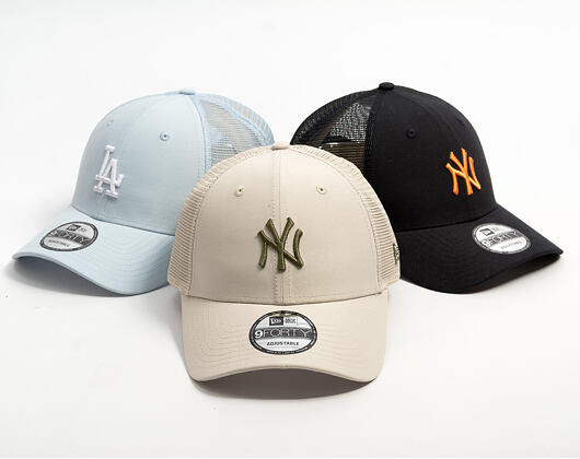 Cap New Era - MLB Midi Homefield 9FORTY Trucker - NY Yankees - Stone / New Olive