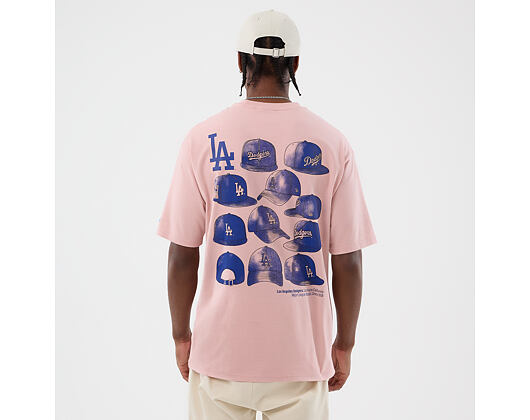 Tee New Era - MLB Cap Graphic Oversized Tee - LA Dodgers - Pink Rouge