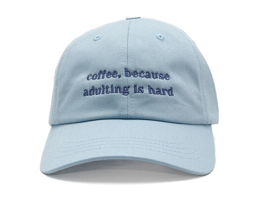 Cap 8by8 - Dadcap - "coffee, because adulting is hard" - Light Blue/Purple
