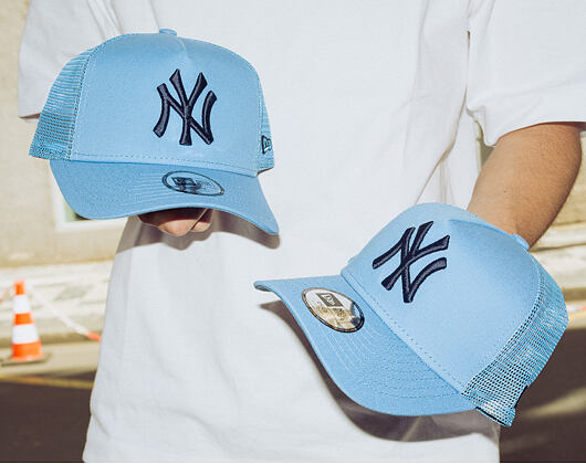 Kids Cap New Era - MLB Essential 9FORTY A-Frame Trucker - NY Yankees - Blue / Ocean Blue