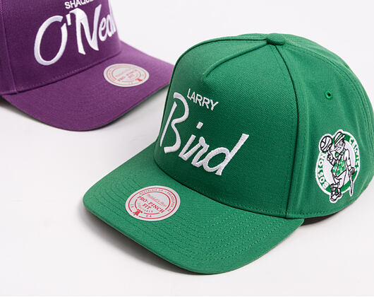 Cap Mitchell & Ness - Player Script Hwc - NBA - Boston Celtics - Larry Bird - Green