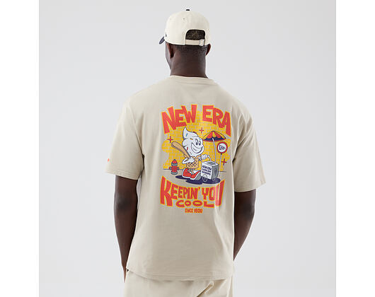 Tee New Era - Branded Food Character Oversized Tee - Stone