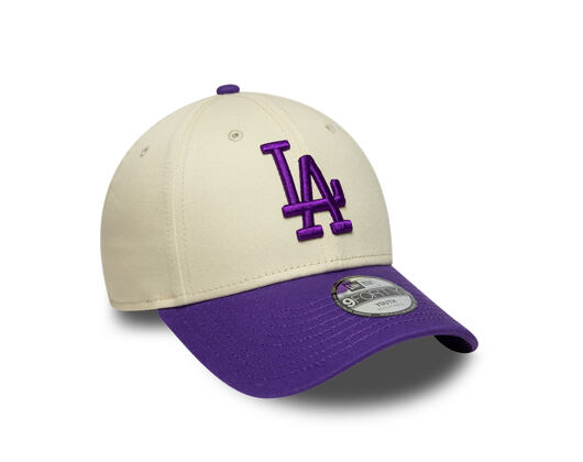 Kids Cap New Era - MLB League Essential 9FORTY - LA Dodgers - Cream / Purple