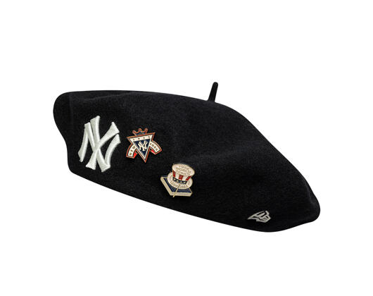 Beret New Era - MLB IMAGE DROP Retro Pin Beret - NY Yankees - Black