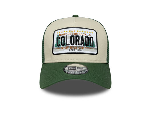 Cap New Era - Branded Licence Plate 9FORTY A-Frame Trucker - Cilantro Green / Stone