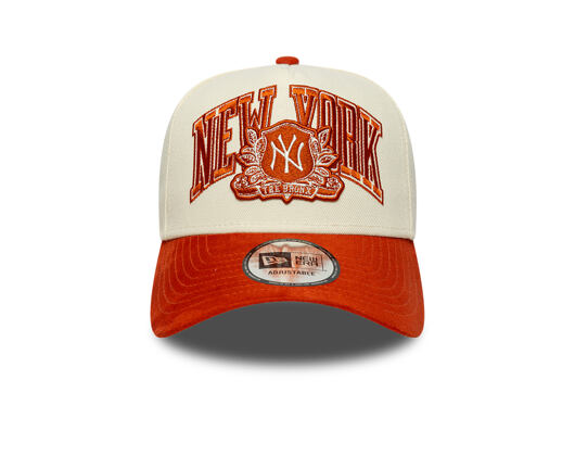 Cap New Era - MLB Wordmark Suede 9FORTY A-Frame - NY Yankees - Cream / Warm Flame