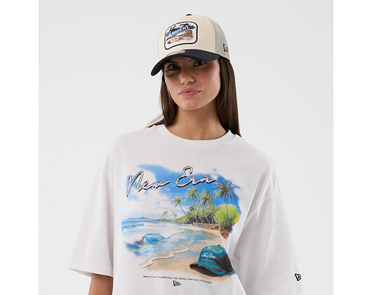 Tee New Era - Branded Beach Graphic Oversized Tee - White