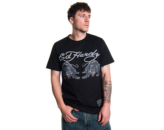 Tee Ed Hardy - Mens Double-Panther Tshirt - Black